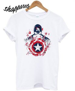 Fashion Marvel Print Captain America T shirt