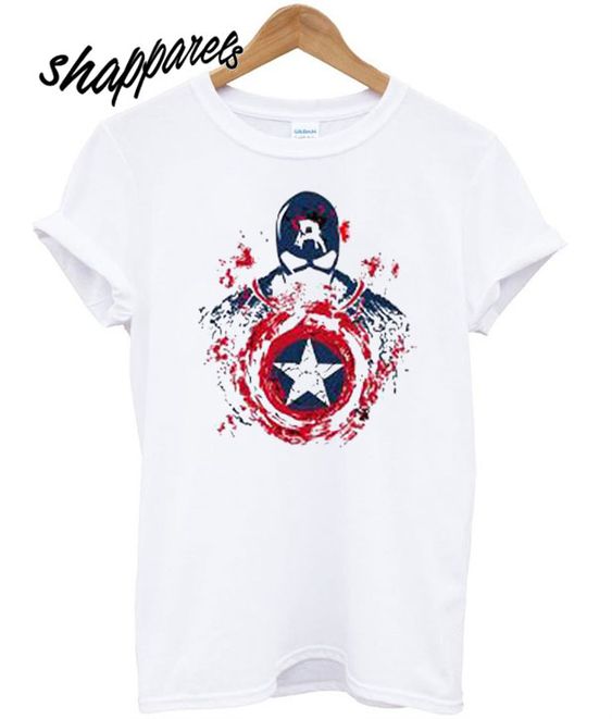 Fashion Marvel Print Captain America T shirt