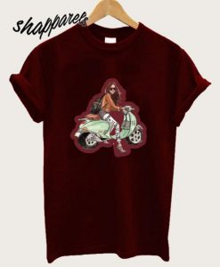 Girl with her scooter T Shirt