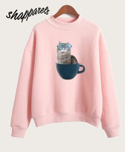 Cat In Tea Cup Sweatshirt