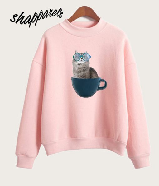 Cat In Tea Cup Sweatshirt