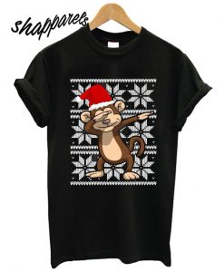 Dabbing Monkey Dab Santa Hat T shirt