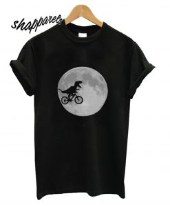 Dinosaur on a Bike In Sky With Moon T shirt