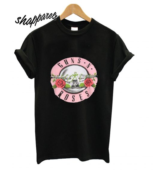 Guns N Roses Logo Pink T shirt