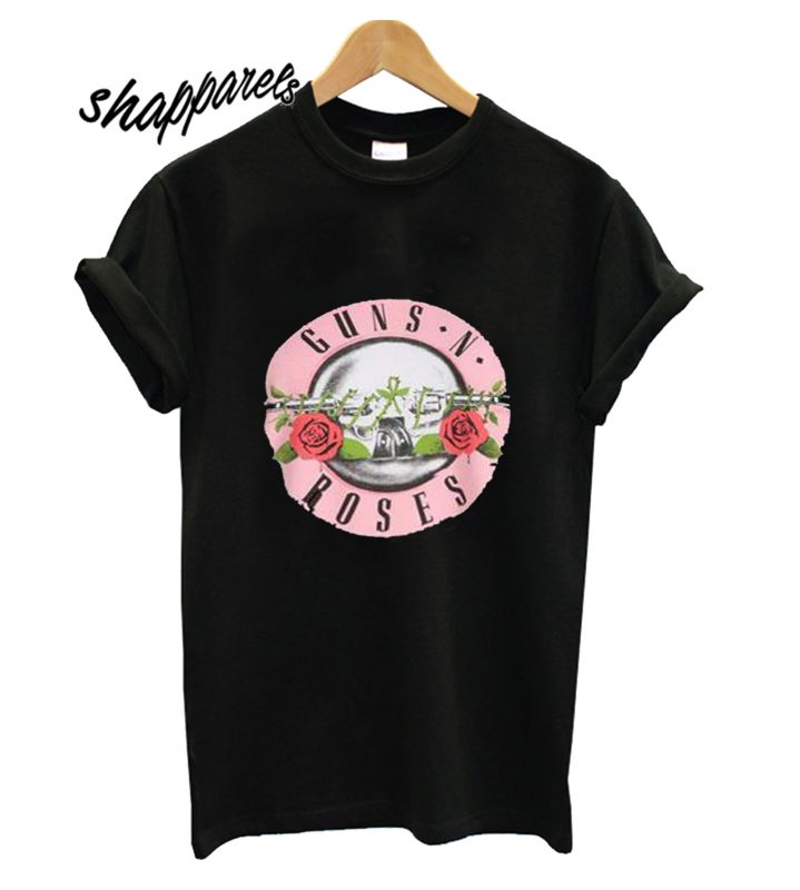 Guns N Roses Logo Pink T Shirt