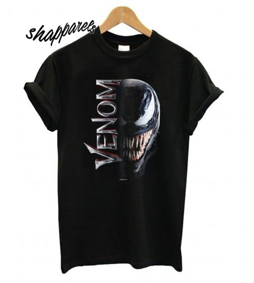 Marvel Venom Split Down The Middle Grin T shirt