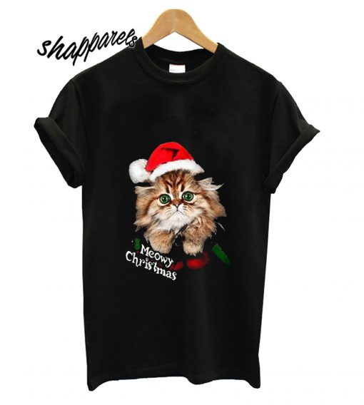 Meowy Christmas Funniest Cat T shirt