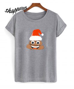 Poop Emoji in Santa Hat T shirt