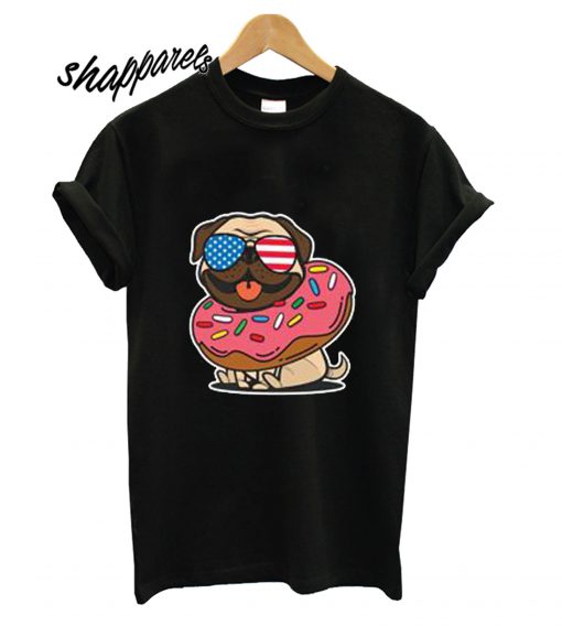 Pug Donut USA T shirt