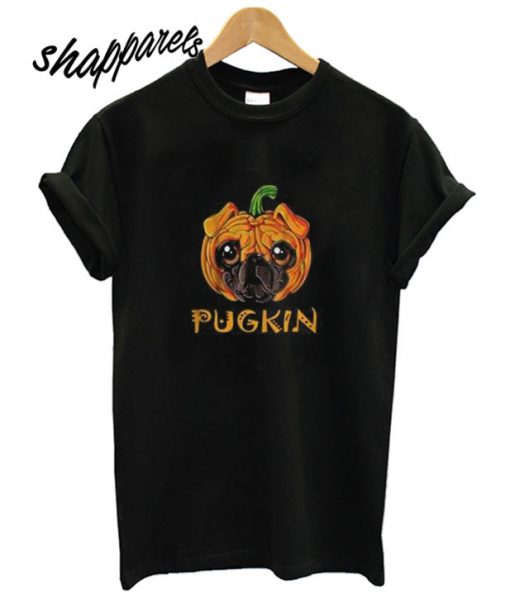 Pugkin Pug Pumpkin Halloween T shirt