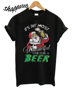Santa wonderful time for a beer T shirt