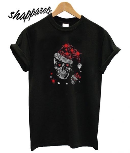 Skull Rhinestone Christmas T shirt