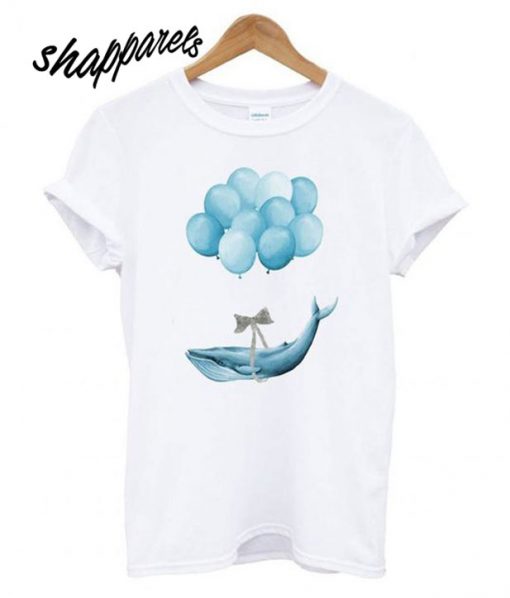 Whale With blue Balloons T shirt