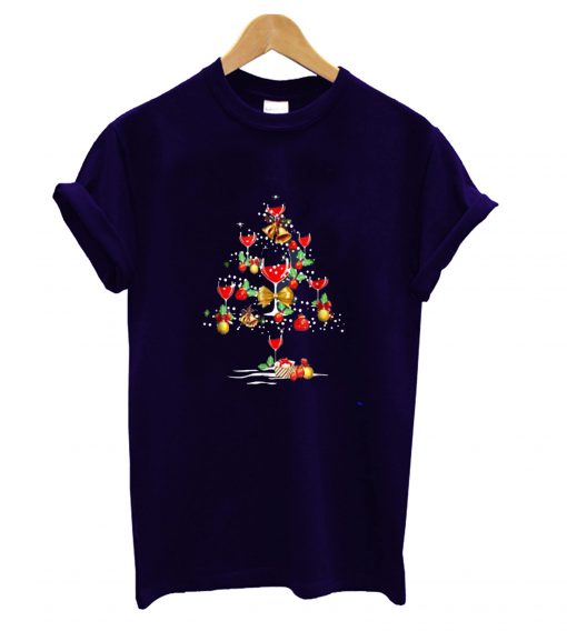 Wine Christmas Tree T shirt