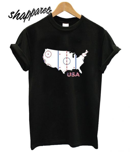 American Ice Hockey Map T shirt