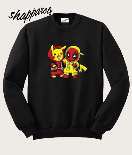 Baby Pikachu Pokemon and Deadpool New Sweatshirt