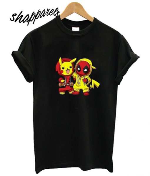 Baby Pikachu Pokemon and Deadpool New T shirt