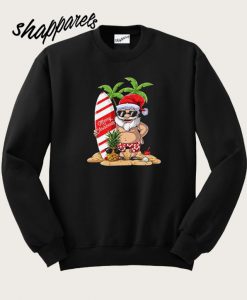 Christmas in July Santa Hawaiian Surfing Sweatshirt