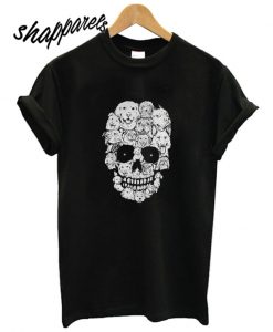 Dogs Stacked Into Skull T shirt
