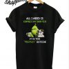 Grinch all I need is coffee and my shih tzu it is too peopley outside T shirt