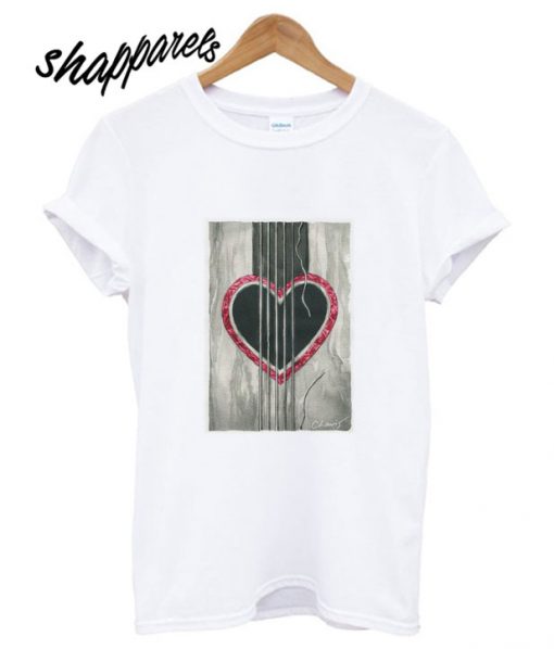 Heart Guitar with Broken E String T shirt