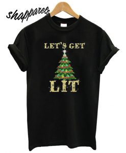 Lets Get Lit Funny Christmas Drinking T shirt