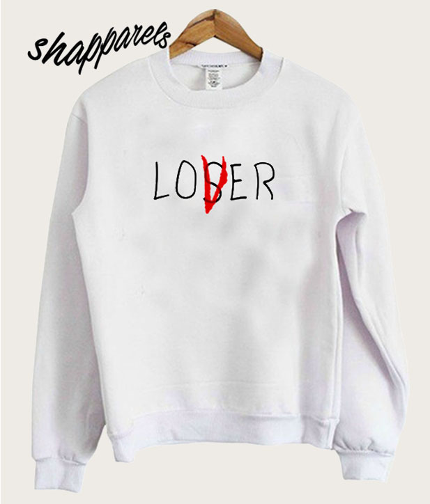 lover loser puff print hoodie sweatshirt