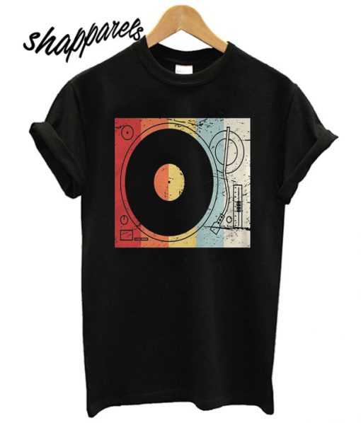 Retro Record Player Turntable Vinyl DJ T shirt