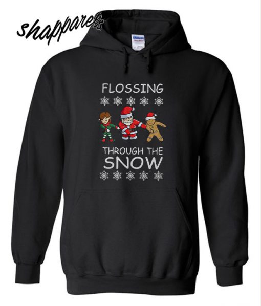 Santa Claus Flossing Through the Snow Hoodie