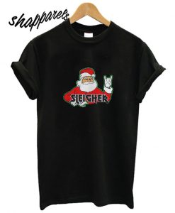 Sleigher Metal Santa T shirt