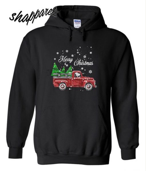 Snoopy drive red truck merry Christmas Hoodie