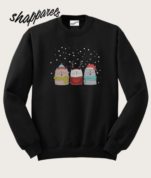 Three Cats Sing Christmas Sweatshirt