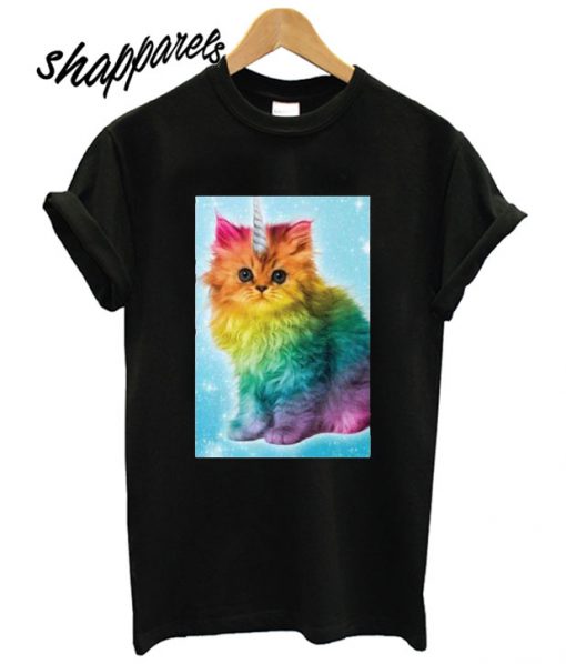 Unicorn Rainbow Cat Kitten T shirt