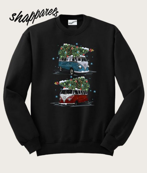 Volkswagen Kombi Carrying Christmas tree Sweatshirt