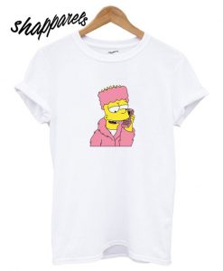 Bart Simpson Camron Dipset Killa Bart Pink Meme Hip Hop T shirt