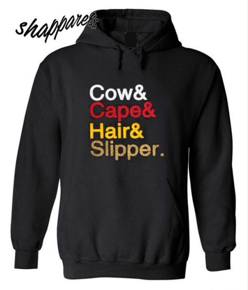 Cow Cape Hair Slipper Hoodie