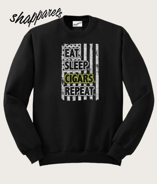 Eat Sleep Repeat USA Flag Sweatshirt
