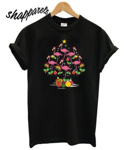 Flamingo Christmas Tree T shirt