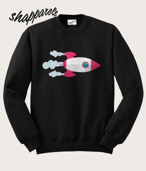 Flying Rocket Shiny Surface Sweatshirt
