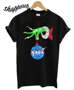 Grinch Hand Merry Christmas Nasa T shirt