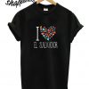 I Love El Savador Colorful Hearts T shirt