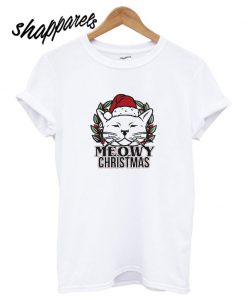 Meowy Christmas Cat T shirt