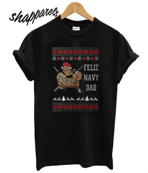 Popeye Feliz Navy Dad Christmas T shirt