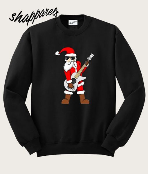 Rock Star Santa Claus Father Christmas Sweatshirt