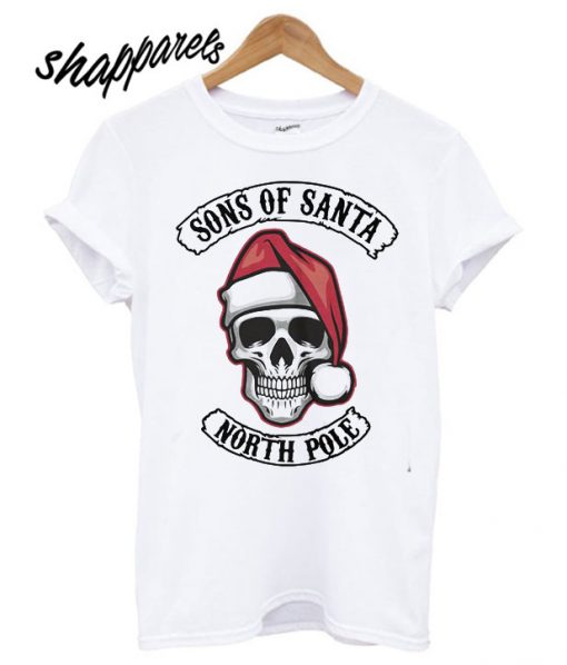 Santa skull sons of Santa north pole T shirt