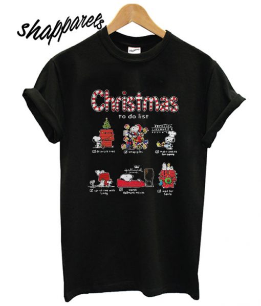 Snoopy Christmas To Do List Hallmark Channel T shirt