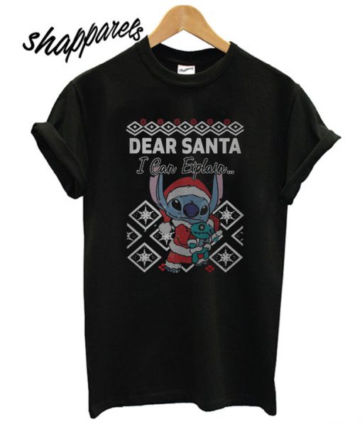 Stitch dear Santa I can explain T shirt