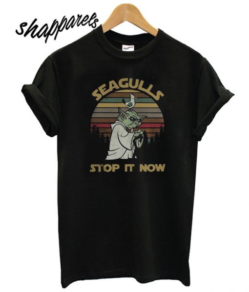 Sunset Retro Style Seagulls Stop It Now T shirt