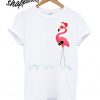 Tropical Christmas Flamingo Santa Claus T shirt