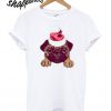 XMAS Funny Bulldogs with Santa claus hat T shirt